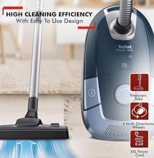 Tefal Multi Purpose Power XXL Animal KIT Vacuum Cleaner, High Energy Efficiency with 5 Versatile Attachments for All Types, Floor Corners, Animal Hair, and 10 Years - Image 3